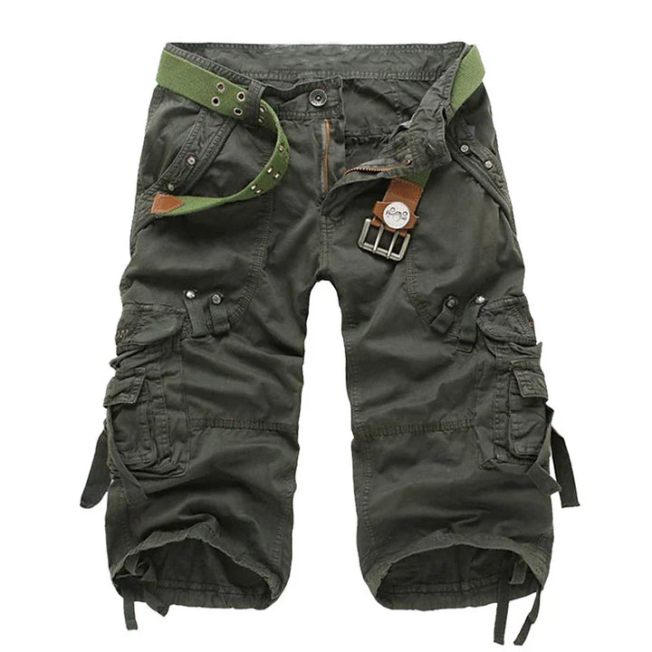 Herren Cargo-Shorts in Uni-Farbe mit mehreren Taschen
