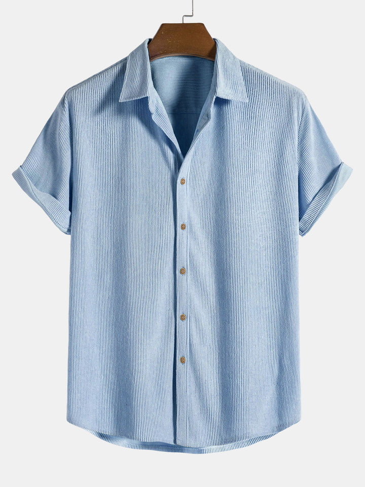 Kurzärmeliges Corduroy Hemd mit Knöpfen & Shorts