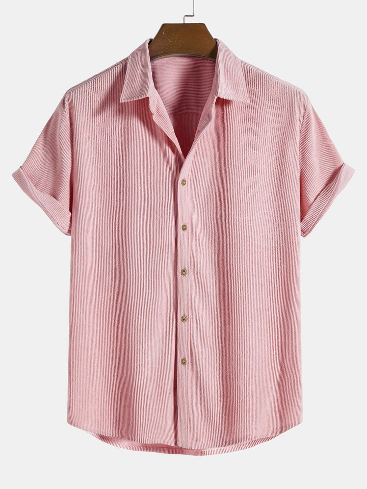 Kurzärmeliges Corduroy Hemd mit Knöpfen & Shorts