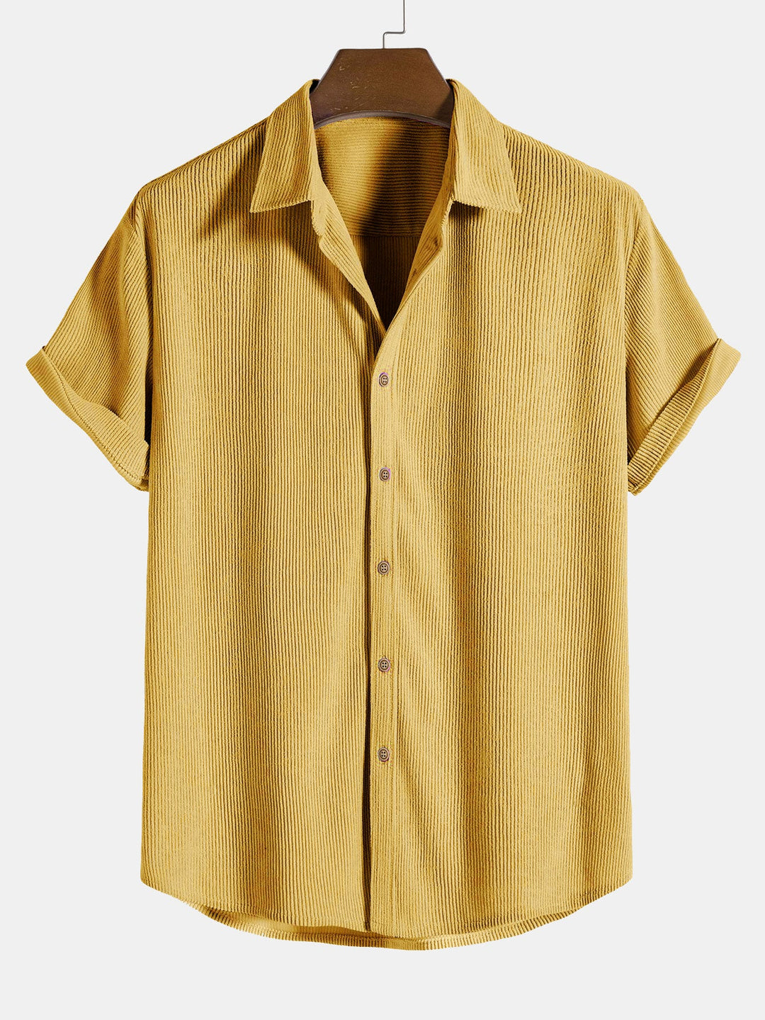 Kurzärmeliges Corduroy Hemd mit Knöpfen & Shorts
