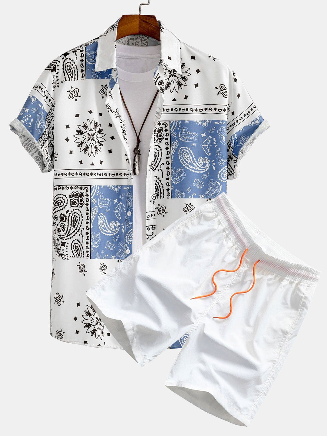 Hemd mit Paisley-Muster #Zufälliges Musterdesign# & Shorts zum Schwimmen
