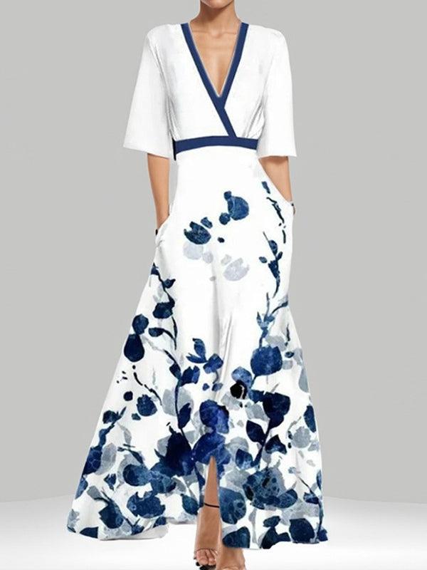 Lea | Strand-Glamour Elegantes Maxi-Kleid-Ensemble mit Halbarm