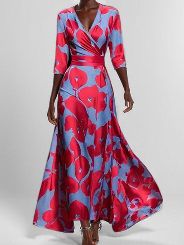 Lea | Strand-Glamour Elegantes Maxi-Kleid-Ensemble mit Halbarm