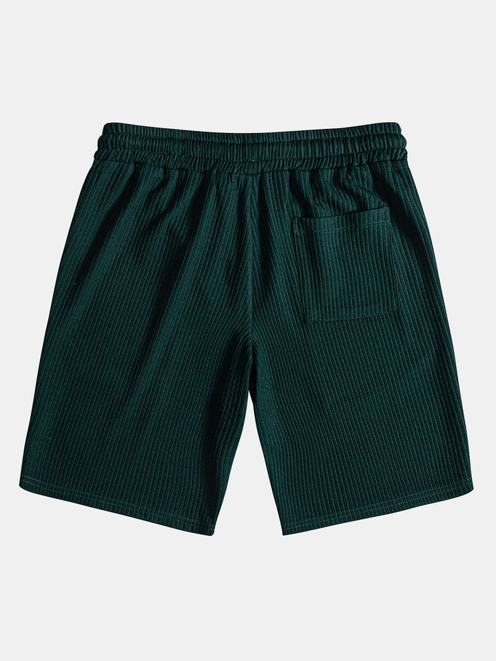 Muscle Fit geripptes Hemd mit Knopfleiste & Shorts