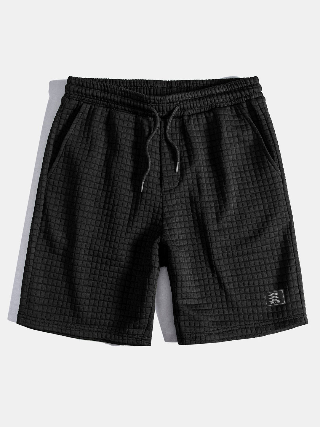 Kurzärmeliges Waffel-T-Shirt mit abgerundetem Saum & Shorts