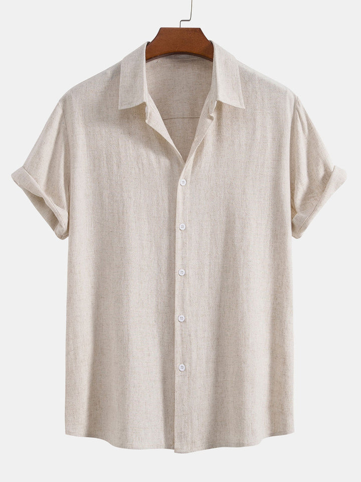 Hemd aus Leinen-Viskose-Mischung mit Knöpfen & Shorts aus Leinen-Baumwoll-Mischung mit Kordelzug