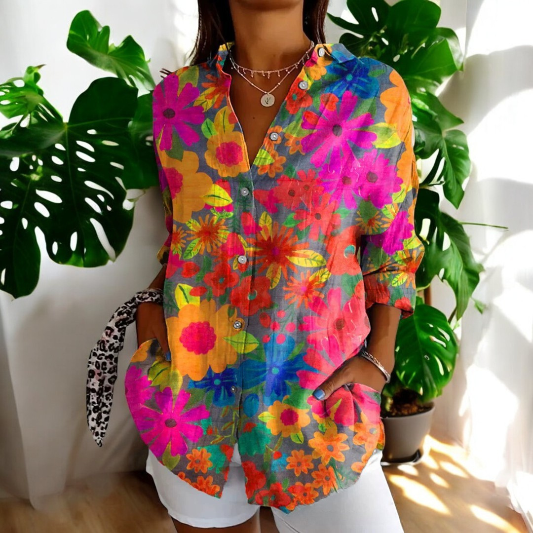 Irene | Stilvolle Blumenbluse