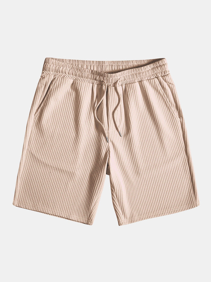 Muscle Fit geripptes Hemd mit Knopfleiste & Shorts