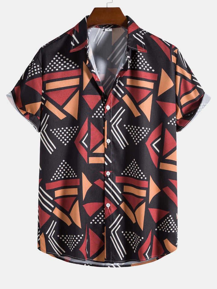 Geometrischer Print Hemd & Schwimmshorts