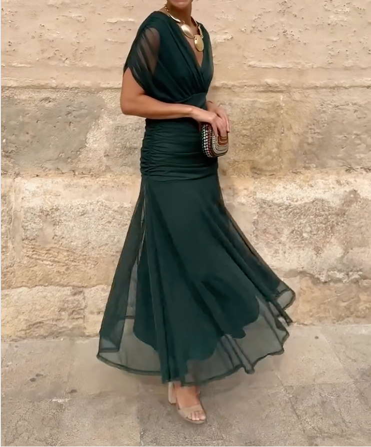 Lady™ - Elegantes Maxikleid für festliche Anlässe mit V-Ausschnitt