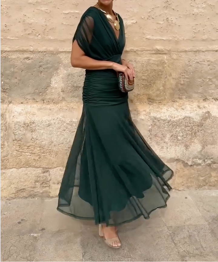 Lady™ - Elegantes Maxikleid für festliche Anlässe mit V-Ausschnitt