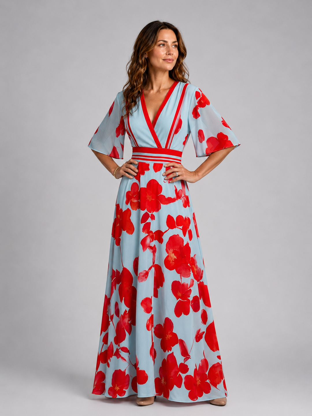 Isabell | Maxikleid mit V-Ausschnitt
