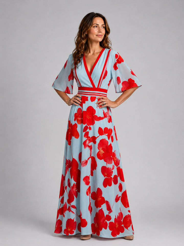 Isabell | Maxikleid mit V-Ausschnitt
