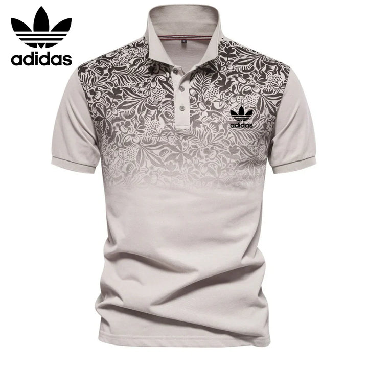 Herren-Poloshirt mit Blumenakzent