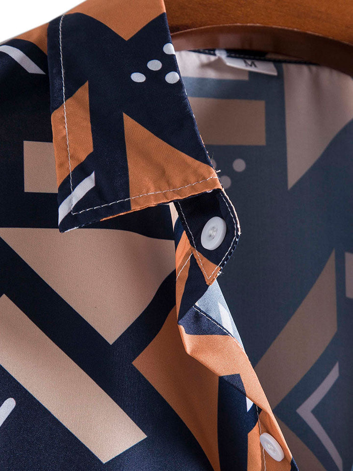 Geometrischer Print Hemd & Schwimmshorts