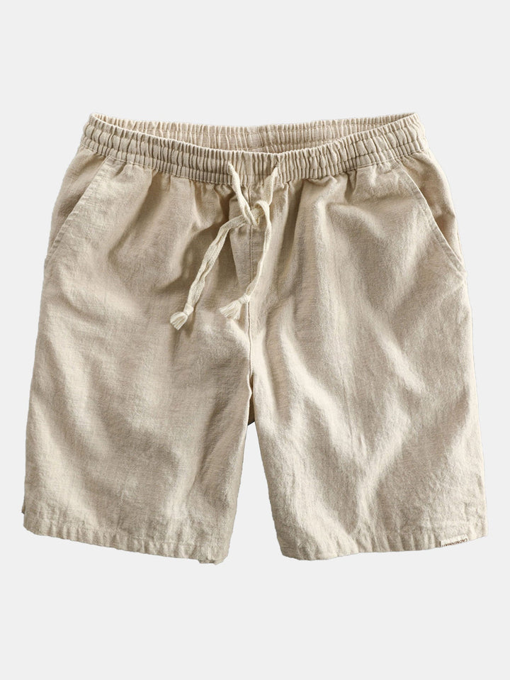 Hemd aus Leinen-Viskose-Mischung mit Knöpfen & Shorts aus Leinen-Baumwoll-Mischung mit Kordelzug