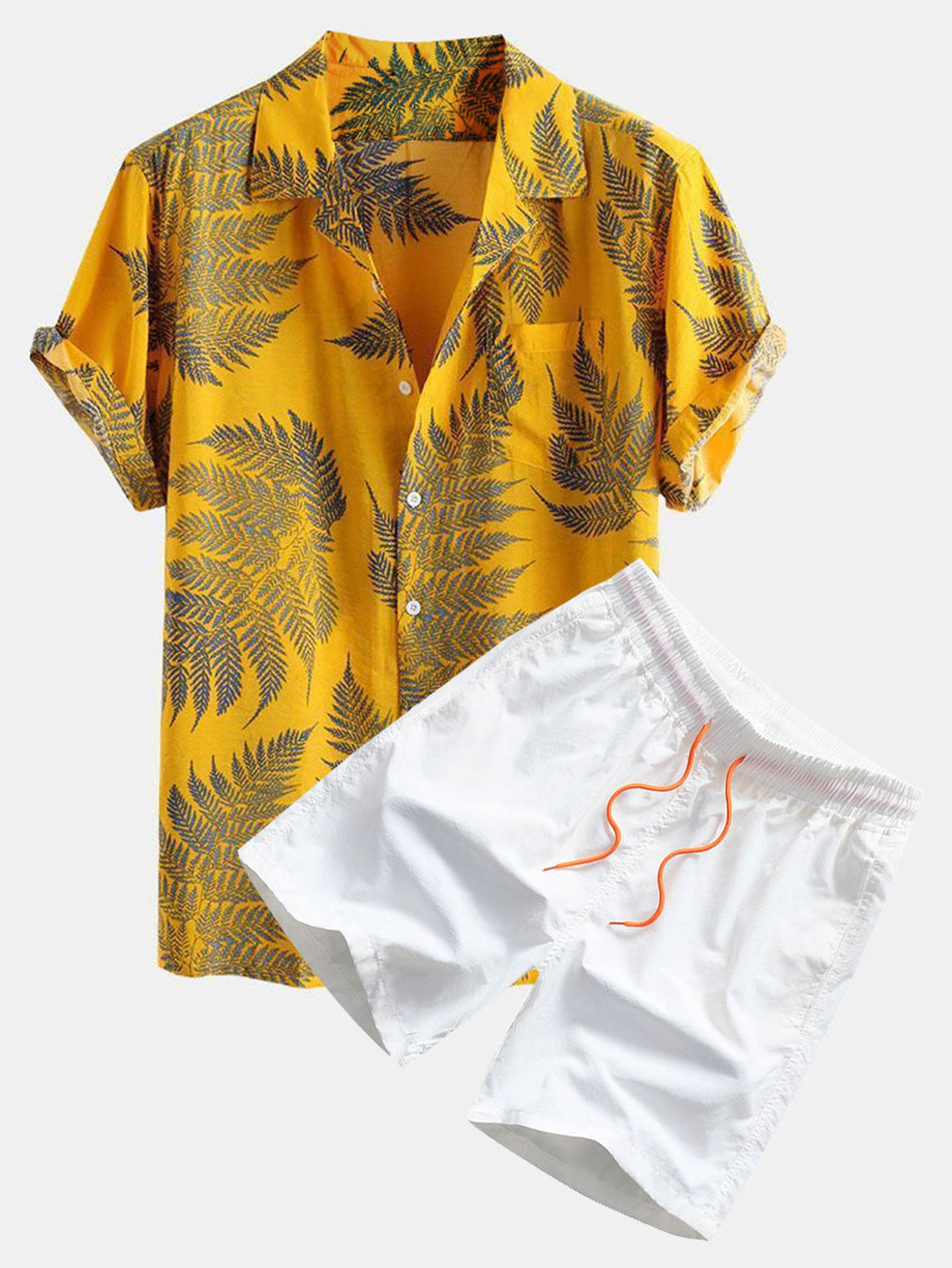 Hemden & Shorts zum Schwimmen mit tropischem Pflanzenmuster
