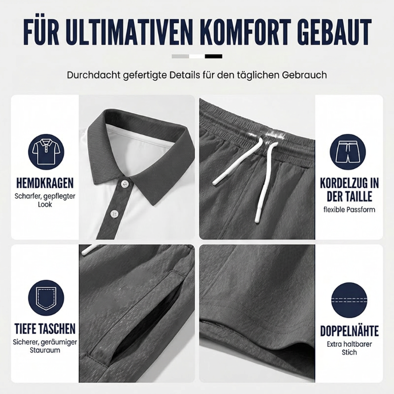 Sommerfeld | Sommer-Set mit Poloshirt und Shorts für Herren