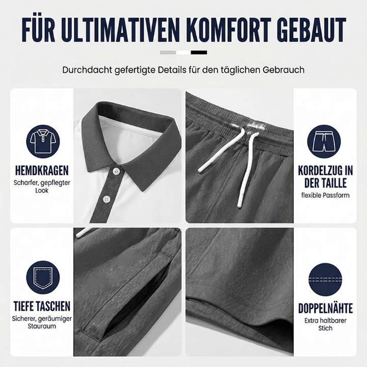 Sommerfeld | Sommer-Set mit Poloshirt und Shorts für Herren