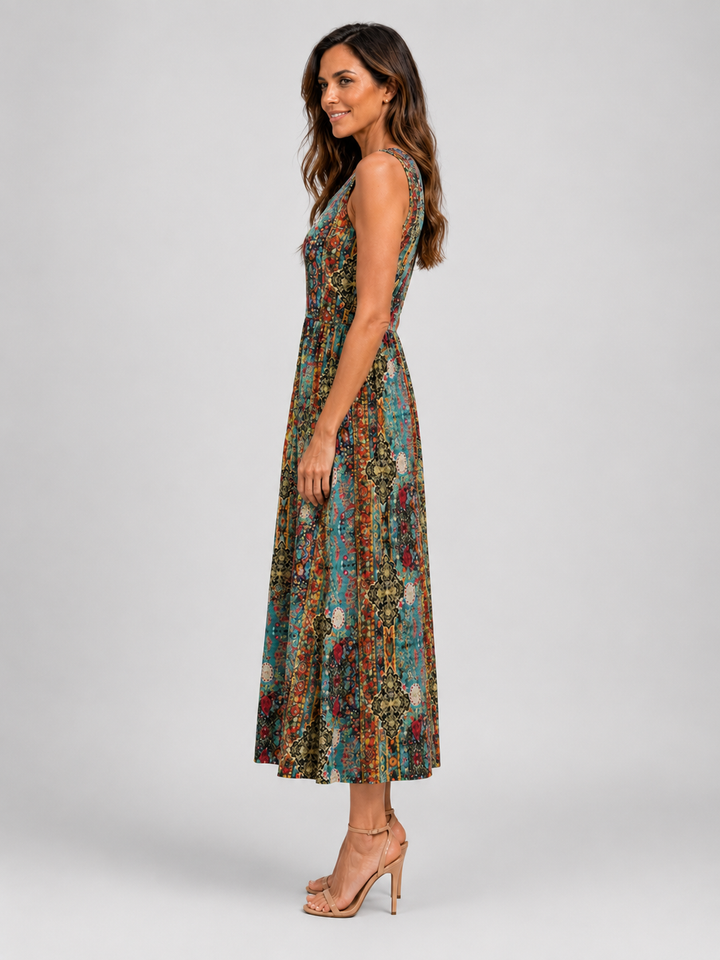 Franziska | Boho-Halterneck Midi-Kleid