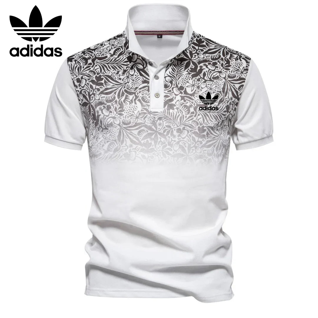 Herren-Poloshirt mit Blumenakzent