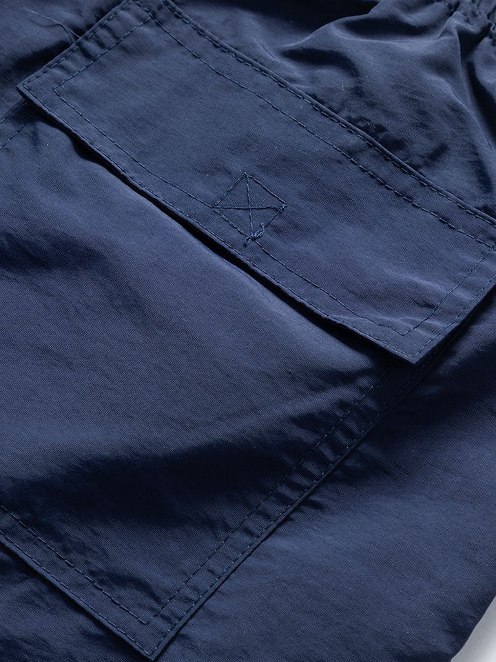 Leaf Farbe Block Print Button Up Shirt & Swim Short