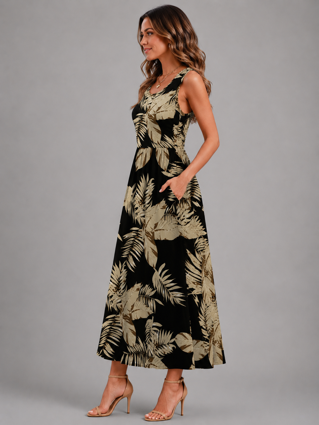 Franziska | Boho-Halterneck Midi-Kleid