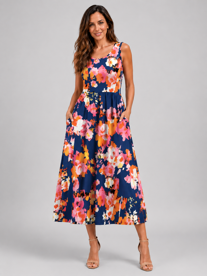 Franziska | Boho-Halterneck Midi-Kleid