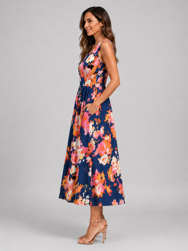 Franziska | Boho-Halterneck Midi-Kleid