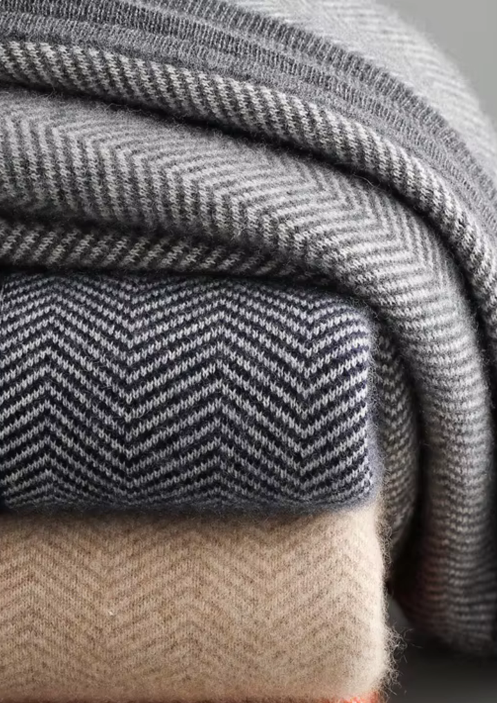 Sommerfeld | Set aus feinster Merinowolle mit Muster