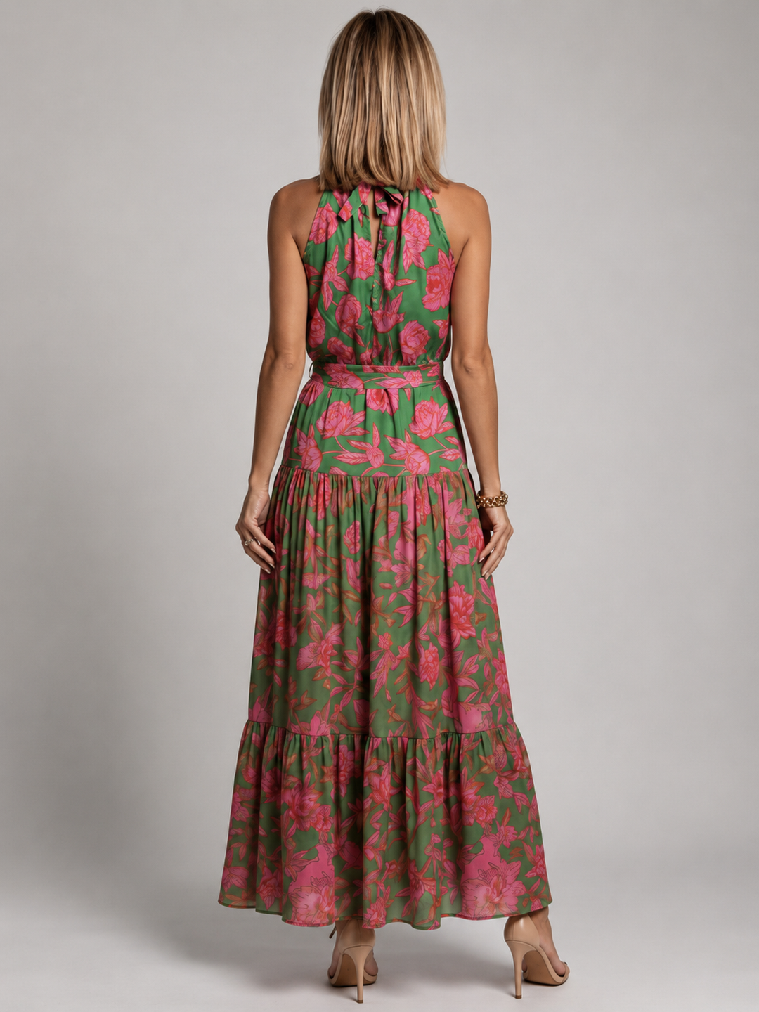 Elara | Drapiertes Halter-Midi-Kleid