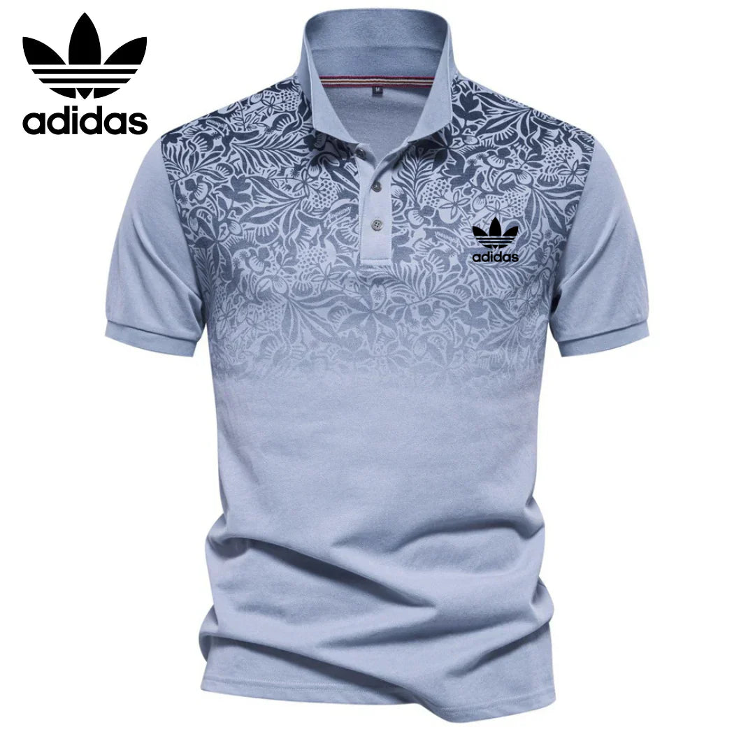 Herren-Poloshirt mit Blumenakzent