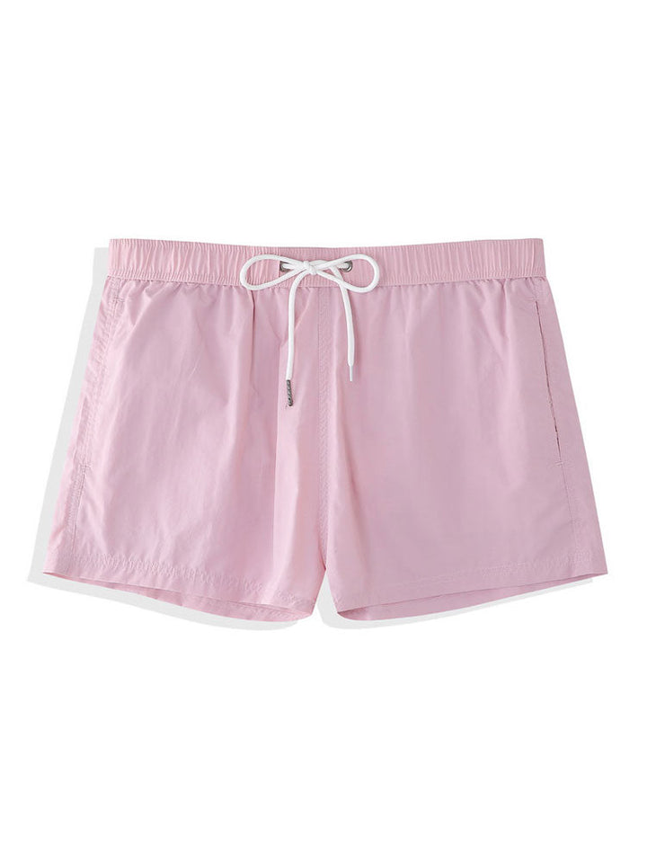 Flamingo Tropischer Print Hemden mit Knöpfen & kurze Schwimmshorts