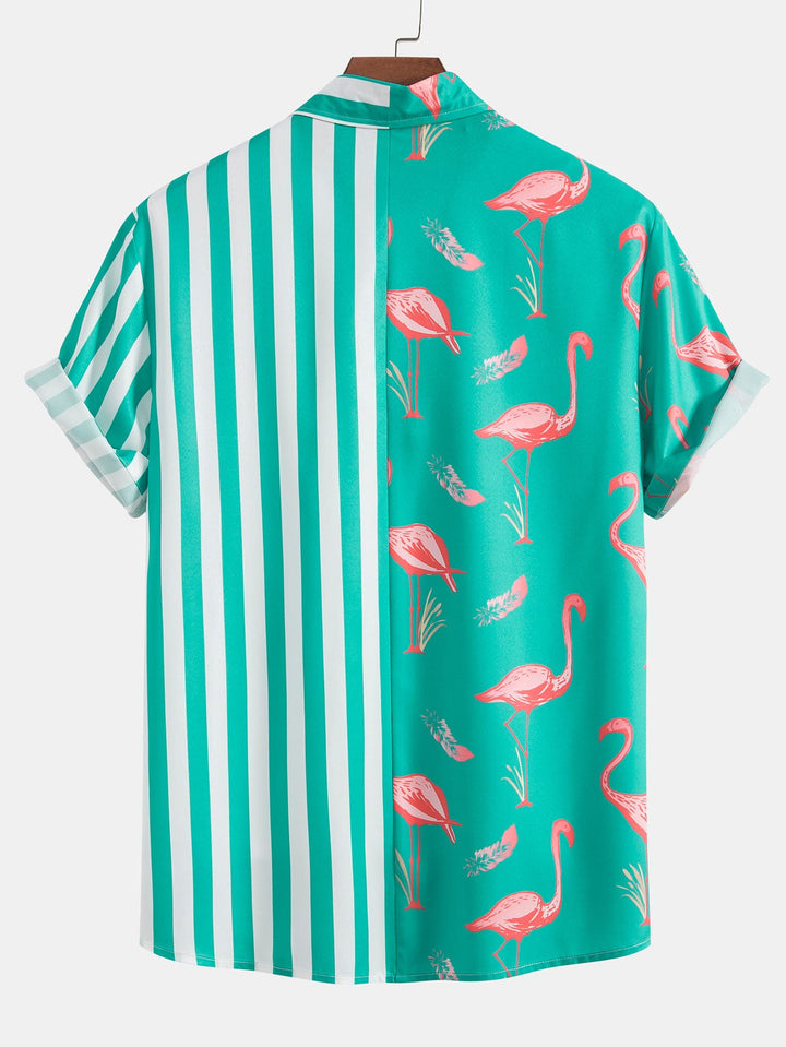 Hemd mit Flamingo-Streifen-Panel und Shorts zum Schwimmen