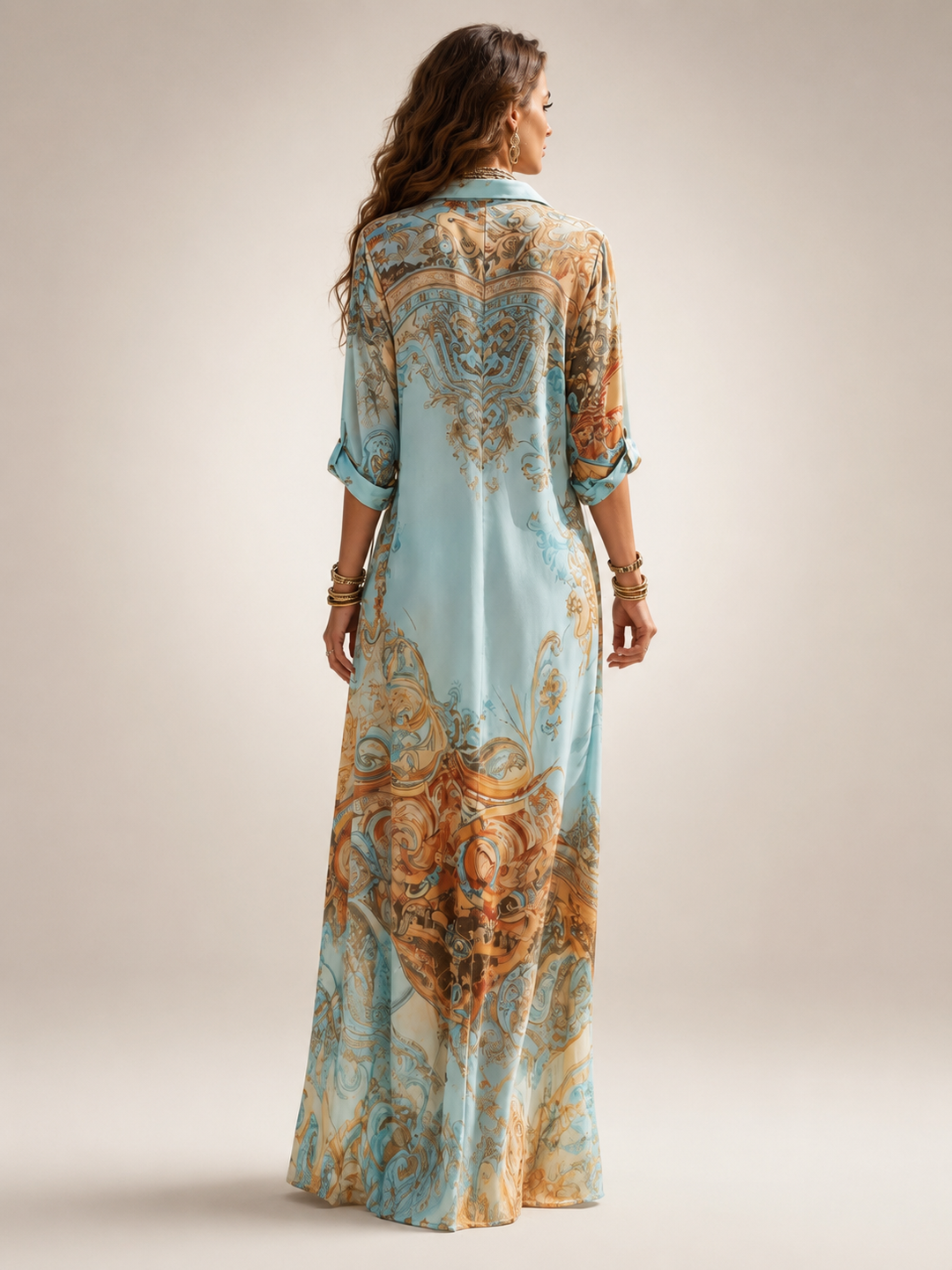 Liane | Geblümtes Maxikleid mit Knopfleiste