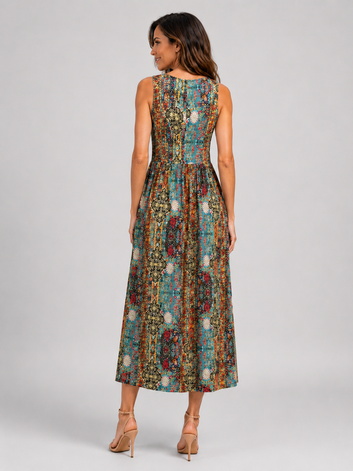 Franziska | Boho-Halterneck Midi-Kleid