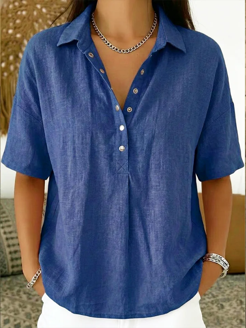 Sommerfeld | Blouse with collar and button placket (buy 1, get 1 FREE)