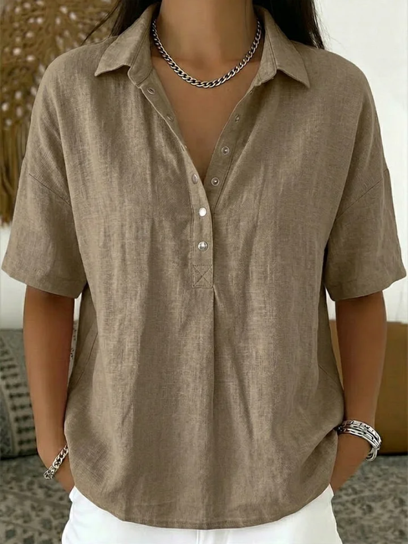Sommerfeld | Blouse with collar and button placket (buy 1, get 1 FREE)