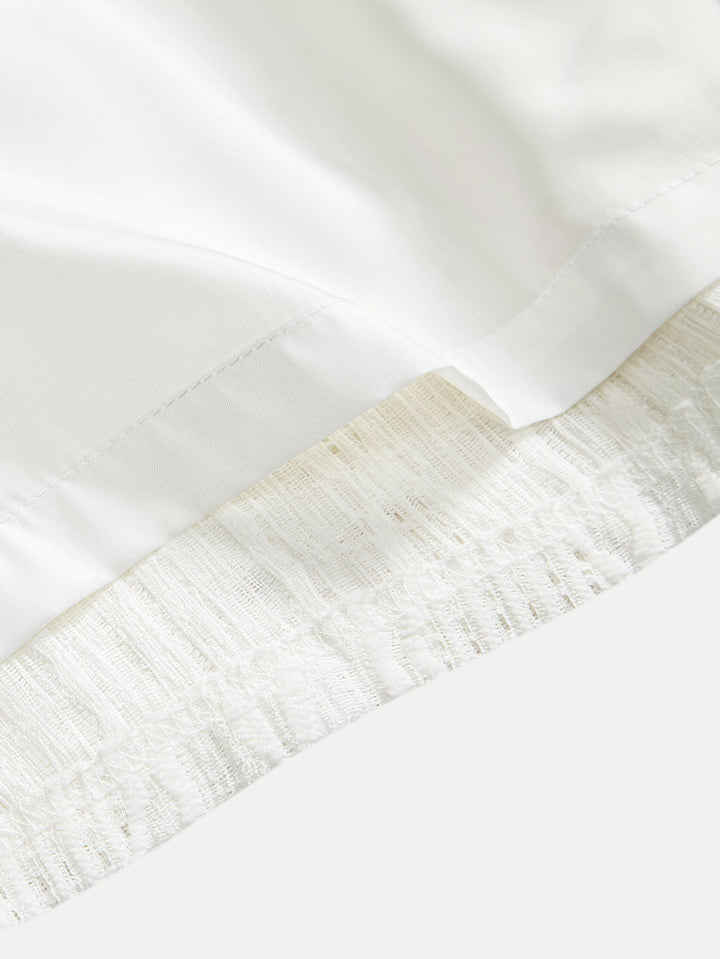 Geometrisches Jacquard-Kubanisches Hemd mit Ösen & strukturierte Shorts mit Futter
