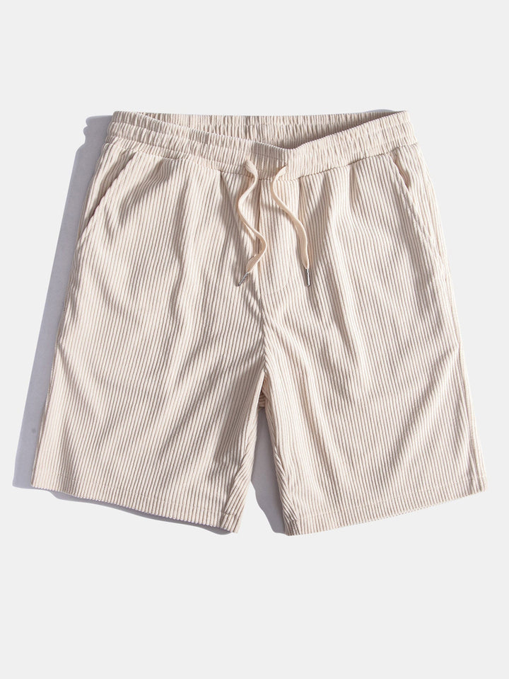 Kurzärmeliges Corduroy Kubanisches Hemd & Shorts
