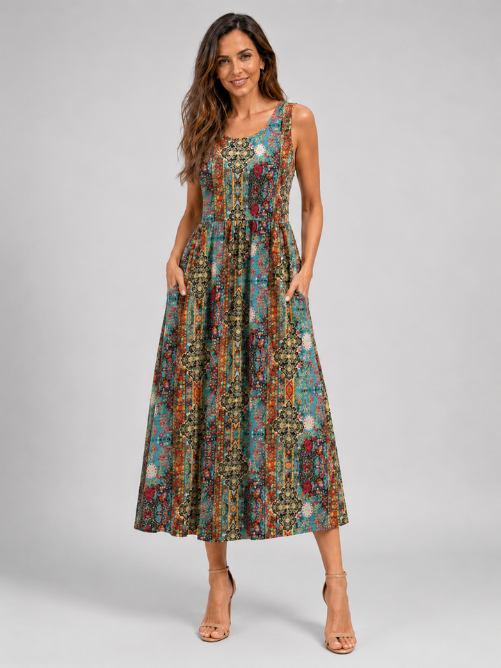 Franziska | Boho-Halterneck Midi-Kleid