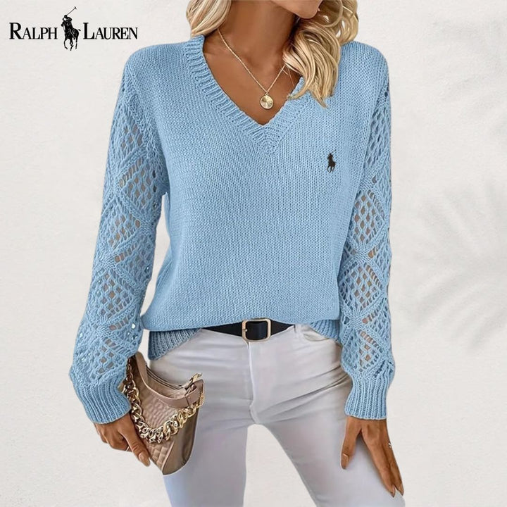 Eleganter Strickpullover mit V-Ausschnitt