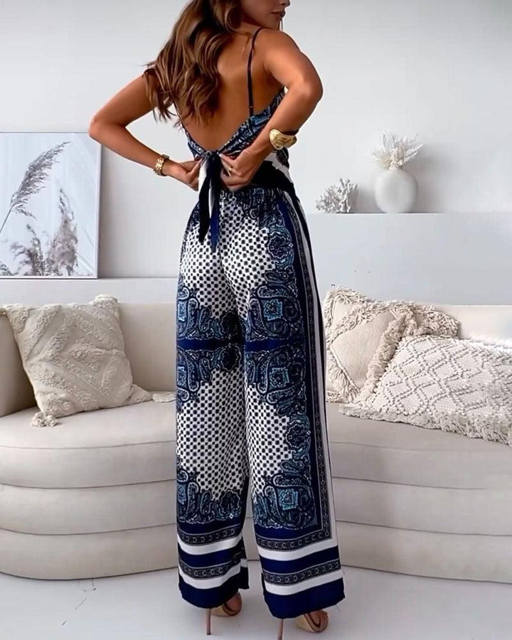 Helen | Urlaubstaugliches, stilvolles Schnür-Weste und Hose Zwei-Teile-Set Kleid
