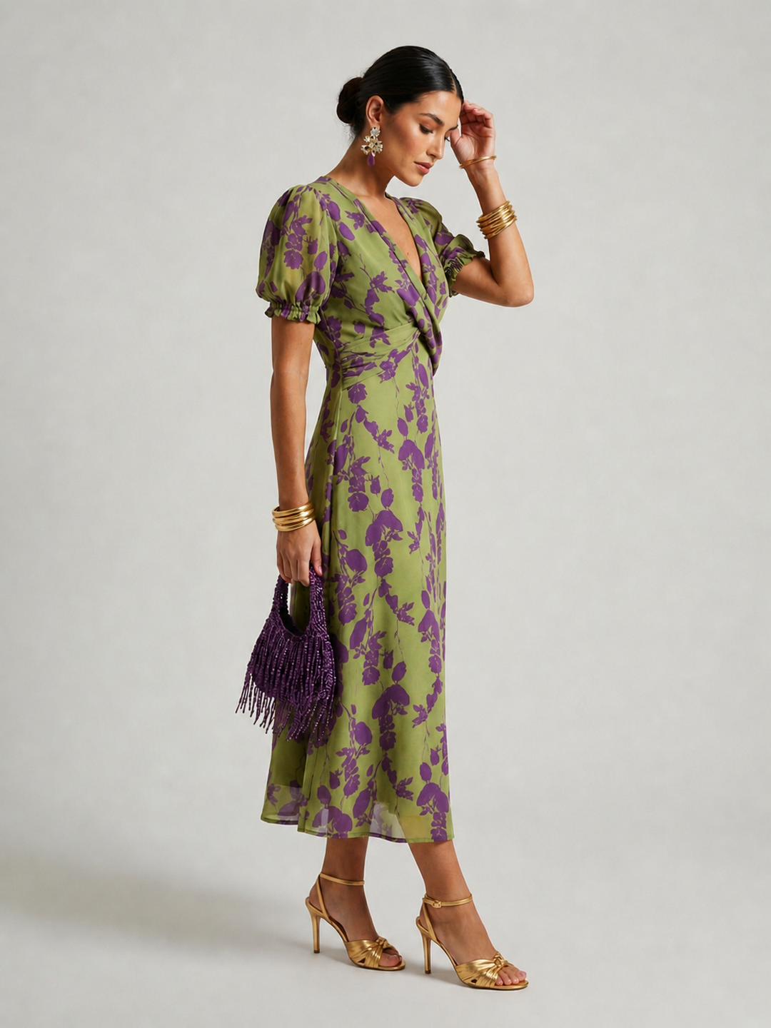 Michaela | Midikleid mit Blumenmuster