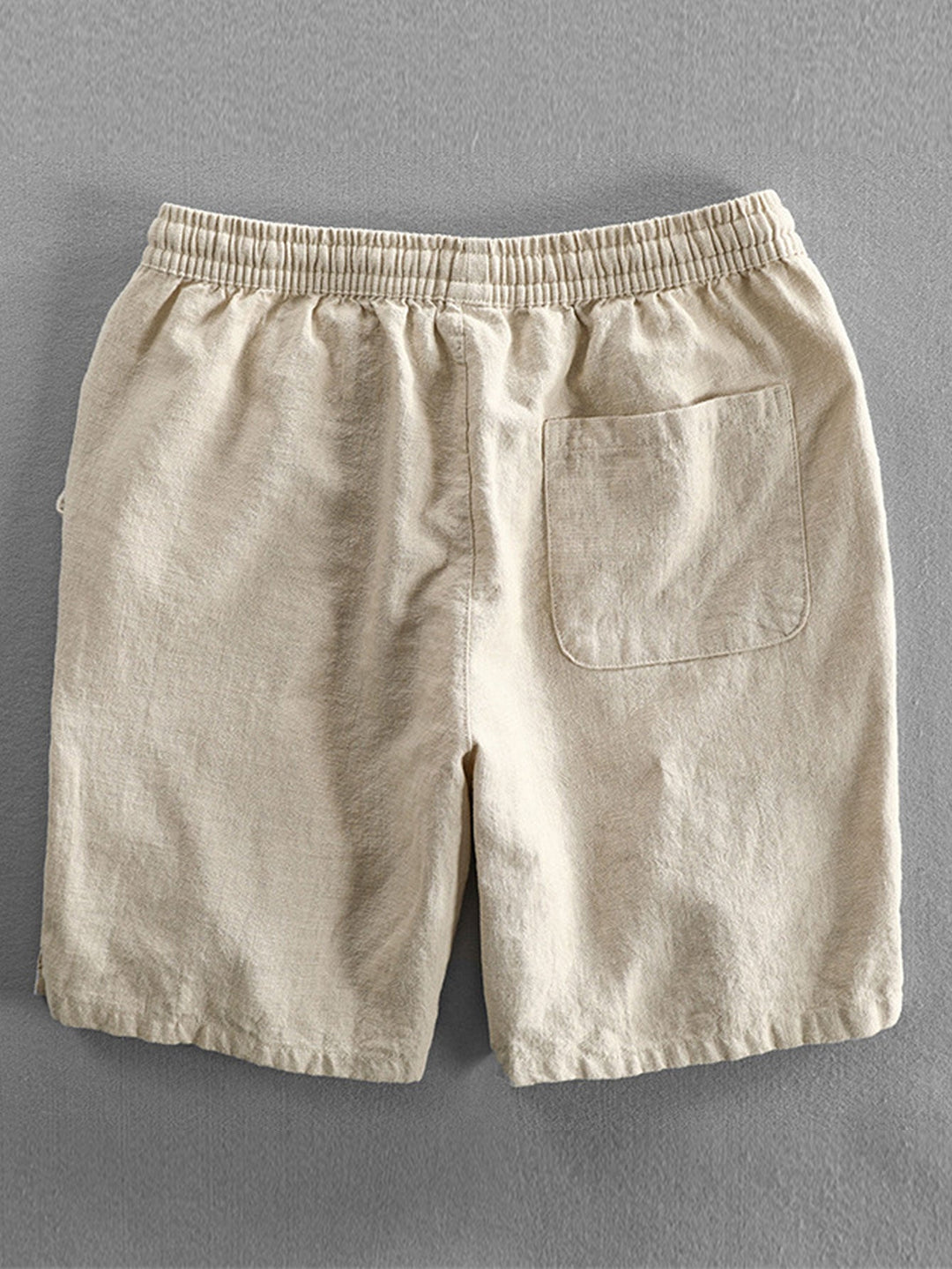Geometrisches Jacquard Eyelet Cuban Hemd & Shorts aus Leinen-Baumwoll-Mischung