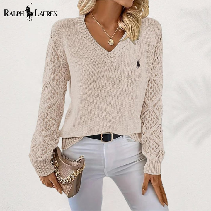 Eleganter Strickpullover mit V-Ausschnitt