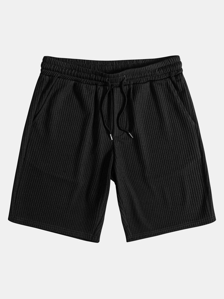 Muscle Fit geripptes Hemd mit Knopfleiste & Shorts