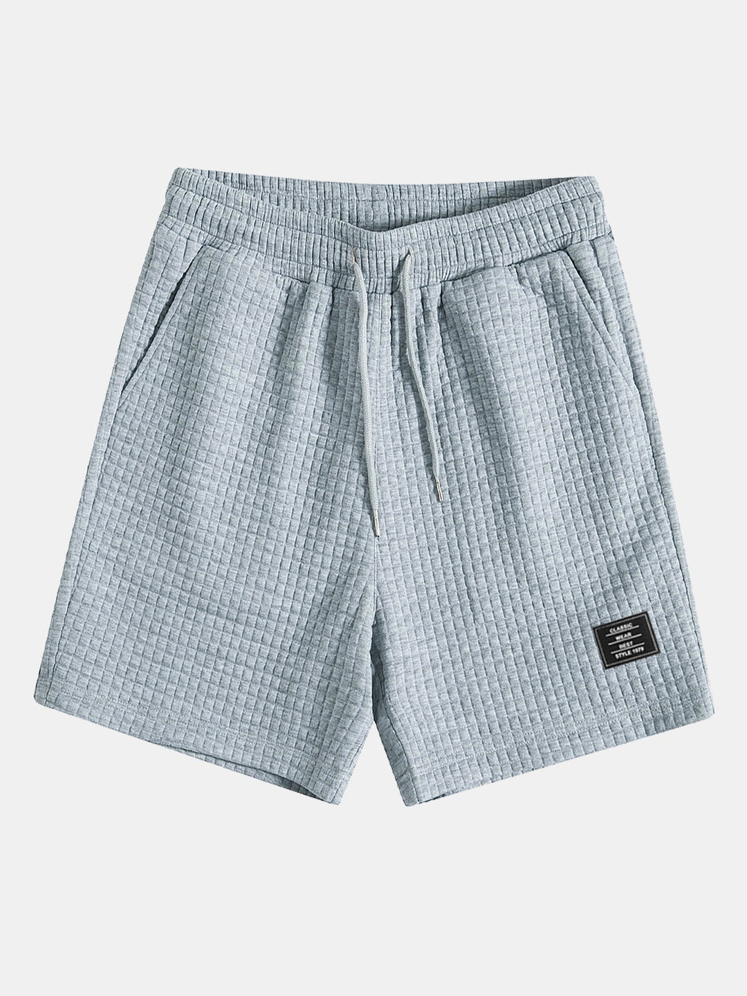 Kurzärmeliges Waffel-T-Shirt mit abgerundetem Saum & Shorts