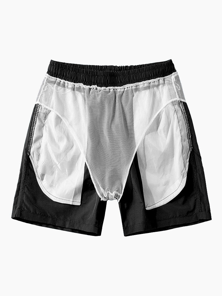 Hemd mit Palmenmuster und Shorts zum Schwimmen