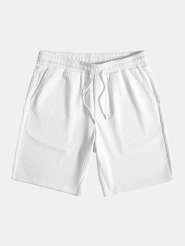 Muscle Fit geripptes Hemd mit Knopfleiste & Shorts